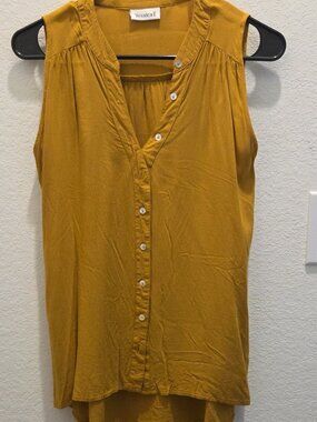 Button-Front V-Neck Top